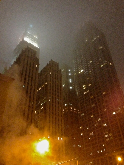 Foggy Night in Downtown NYC.